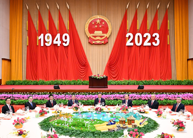 庆祝中华人民共和国成立74周年招待会在京举行 习近平发表重要讲话(图2)